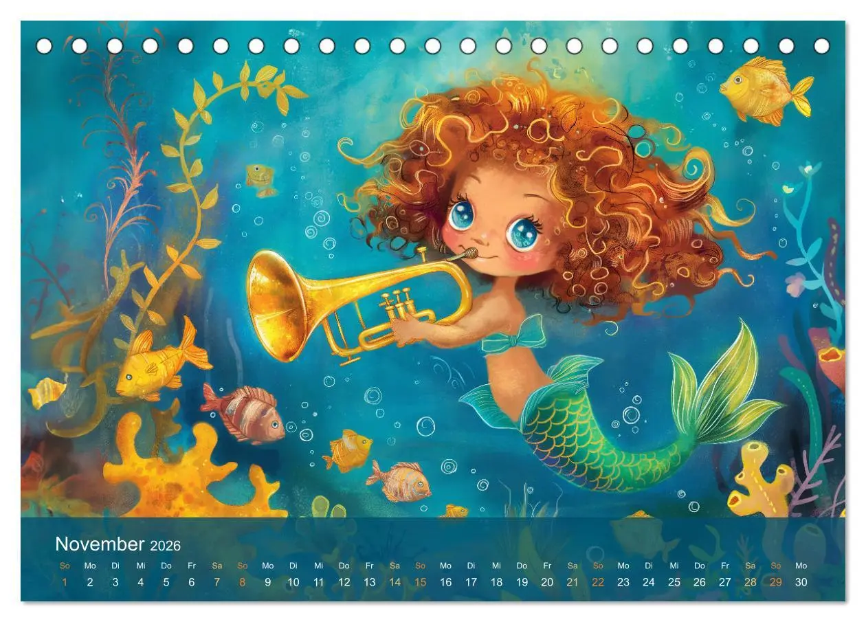 Bild: 9783457427101 | Kleine Meerjungfrauen (Tischkalender 2026 DIN A5 quer), CALVENDO...
