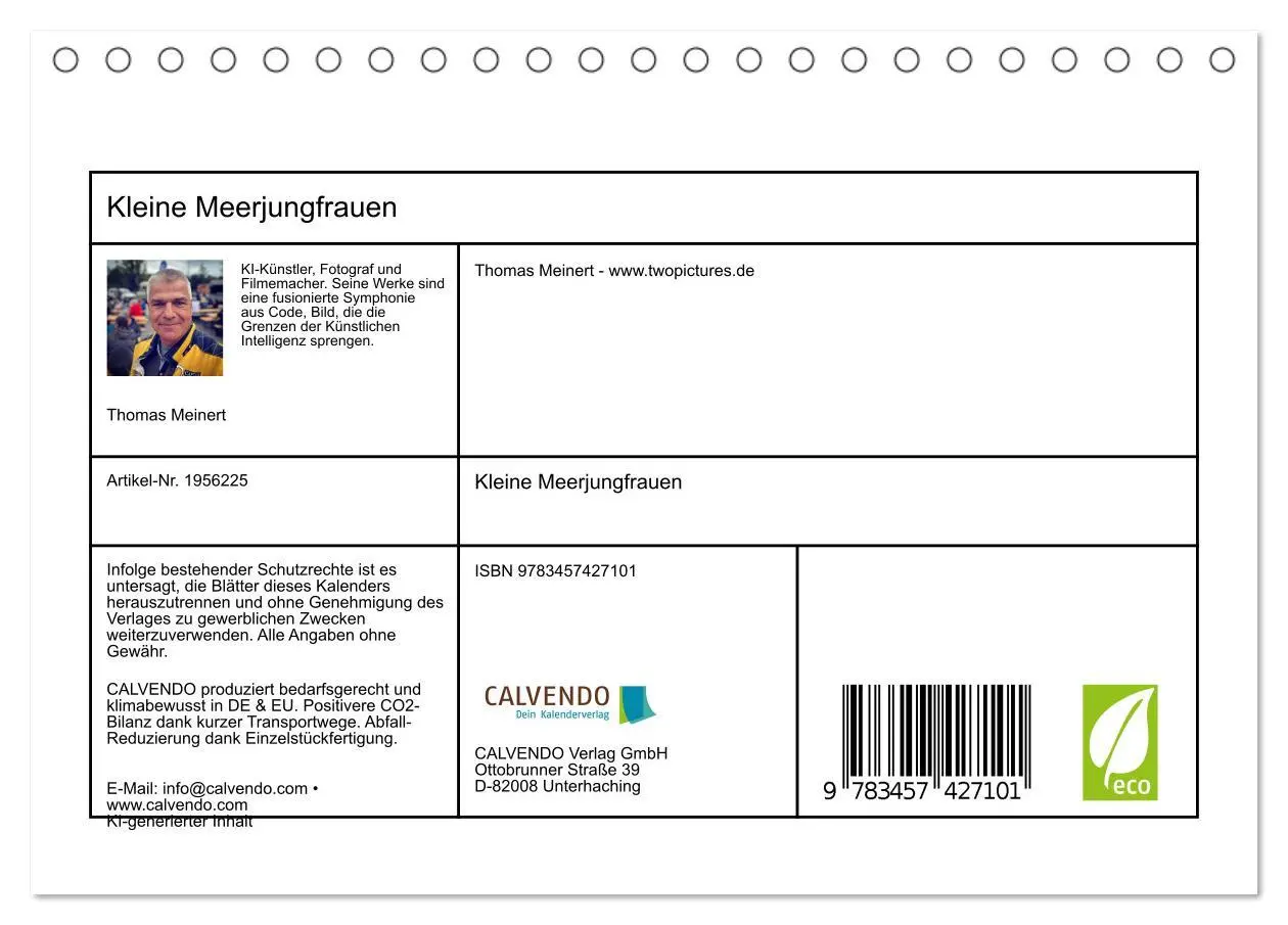 Bild: 9783457427101 | Kleine Meerjungfrauen (Tischkalender 2026 DIN A5 quer), CALVENDO...