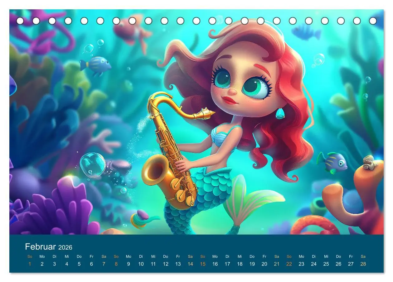 Bild: 9783457427101 | Kleine Meerjungfrauen (Tischkalender 2026 DIN A5 quer), CALVENDO...