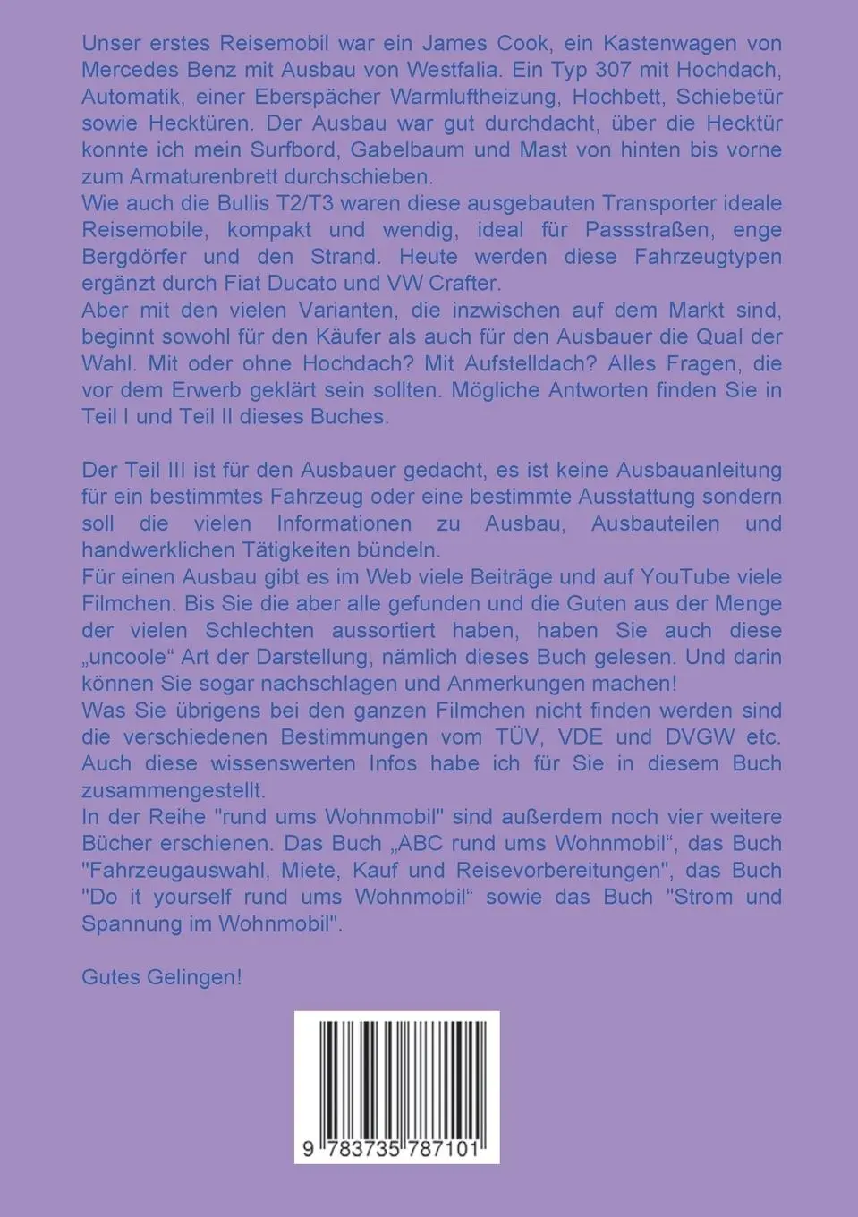 Rückseite: 9783735787101 | Kastenwagen als Reisemobil | Rund um Auswahl, Ausstattung und Ausbau