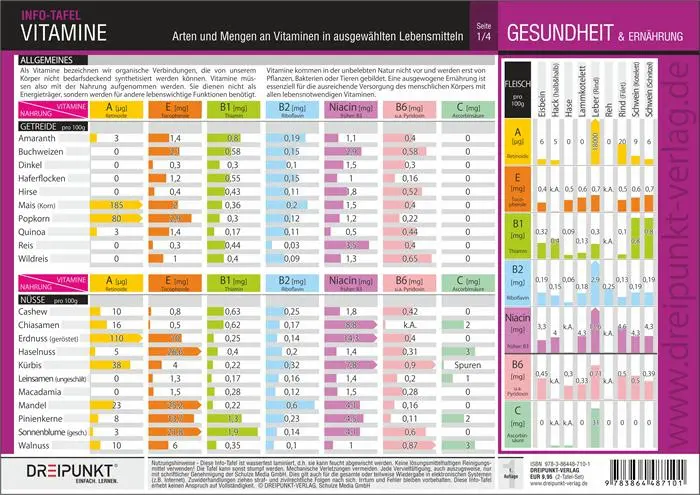 Bild: 9783864487101 | Info-Tafel-Set Vitamine | Schulze Media GmbH | Poster | 4 S. | Deutsch