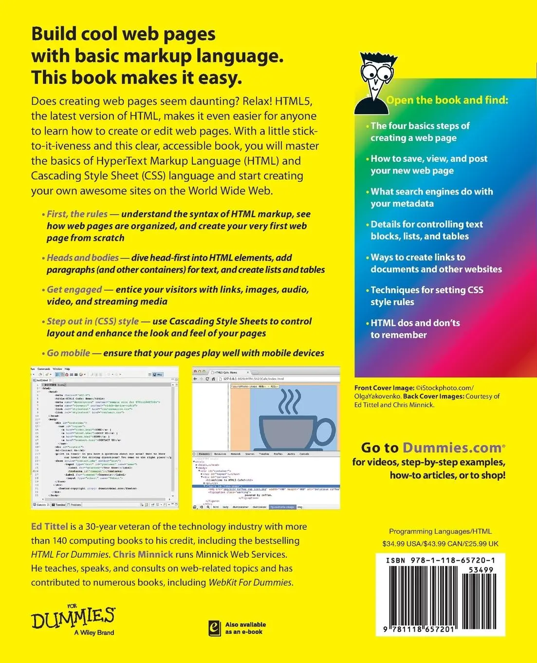 Rückseite: 9781118657201 | Beginning HTML5 and CSS3 for Dummies | Ed Tittel (u. a.) | Taschenbuch