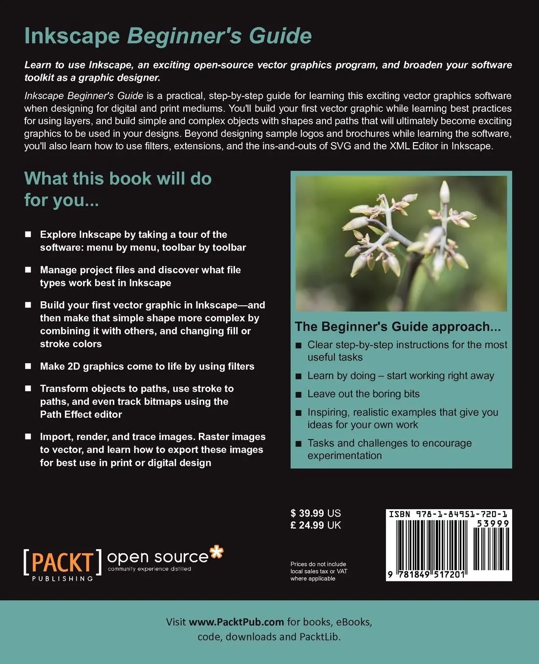 Rückseite: 9781849517201 | Inkscape Beginner's Guide | Bethany Hiitola | Taschenbuch | Englisch