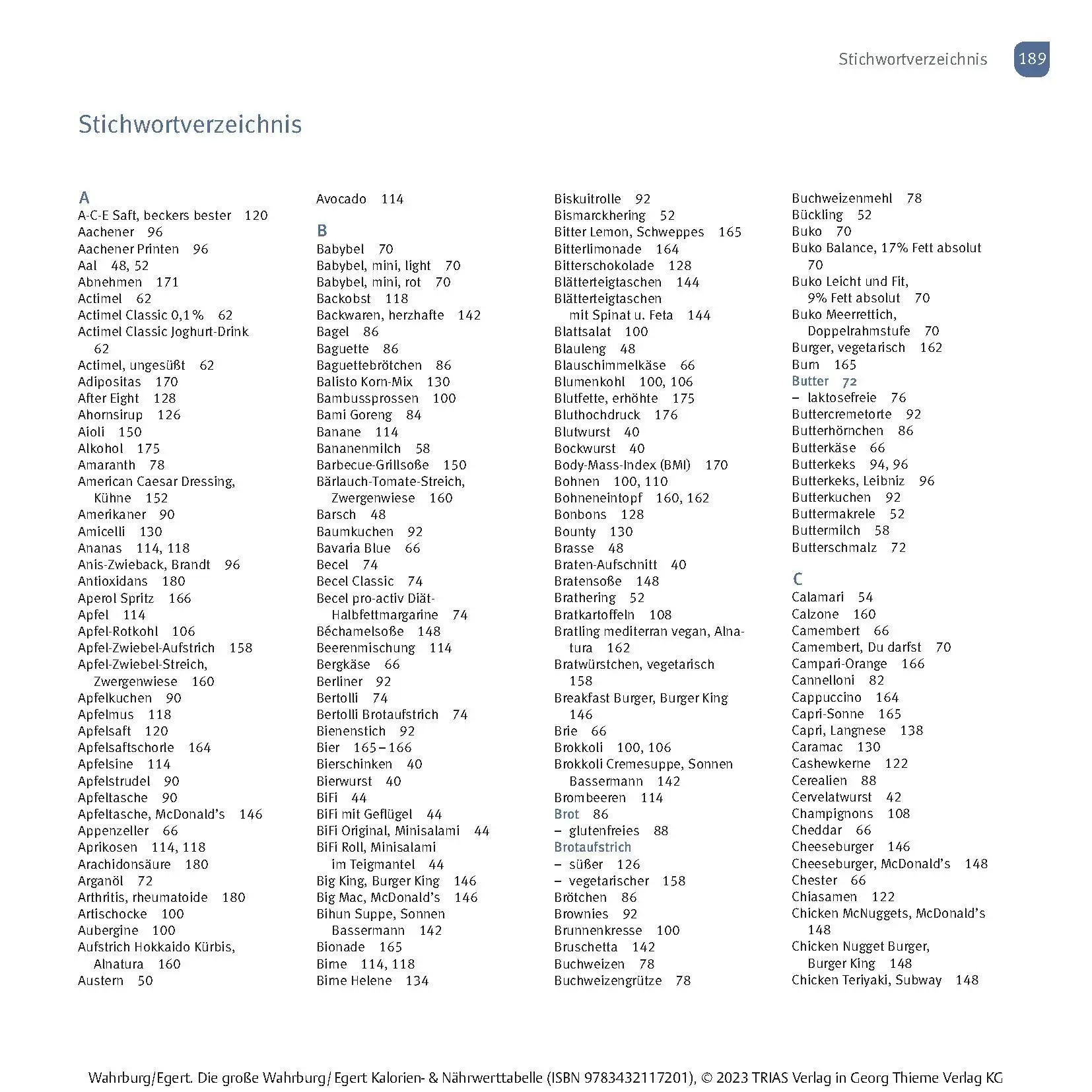 Bild: 9783432117201 | Die große Wahrburg/Egert Kalorien-&amp;-Nährwerttabelle | Wahrburg (u. a.)