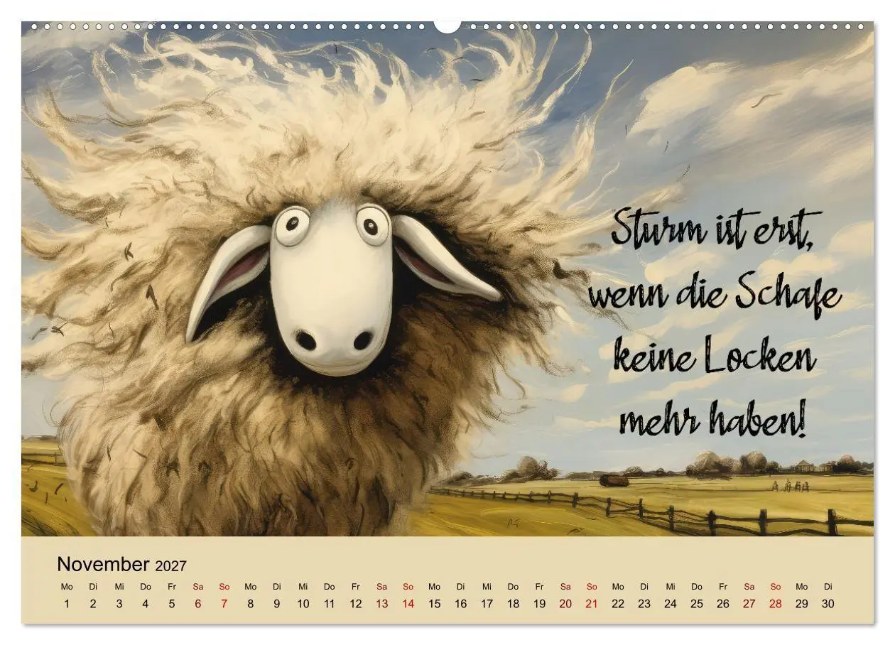 Bild: 9783569217201 | Schafsprüche (hochwertiger Premium Wandkalender 2027 DIN A2 quer),...