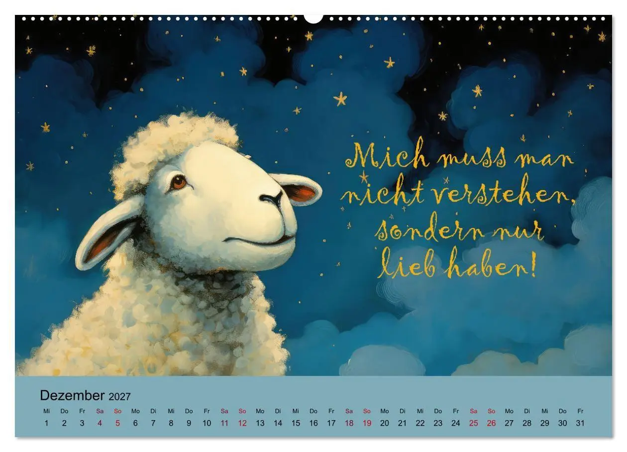 Bild: 9783569217201 | Schafsprüche (hochwertiger Premium Wandkalender 2027 DIN A2 quer),...