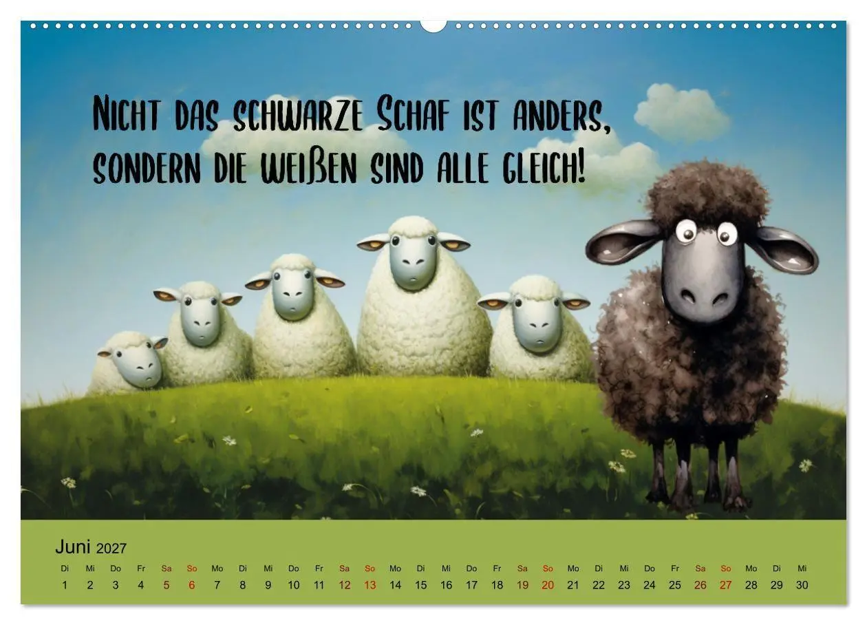 Bild: 9783569217201 | Schafsprüche (hochwertiger Premium Wandkalender 2027 DIN A2 quer),...