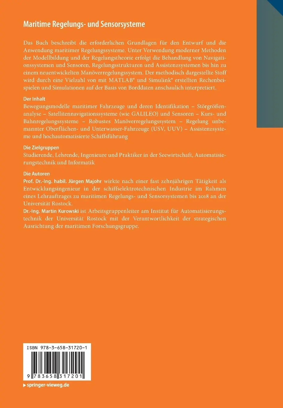 Rückseite: 9783658317201 | Maritime Regelungs- und Sensorsysteme | Jürgen Majohr (u. a.) | Buch