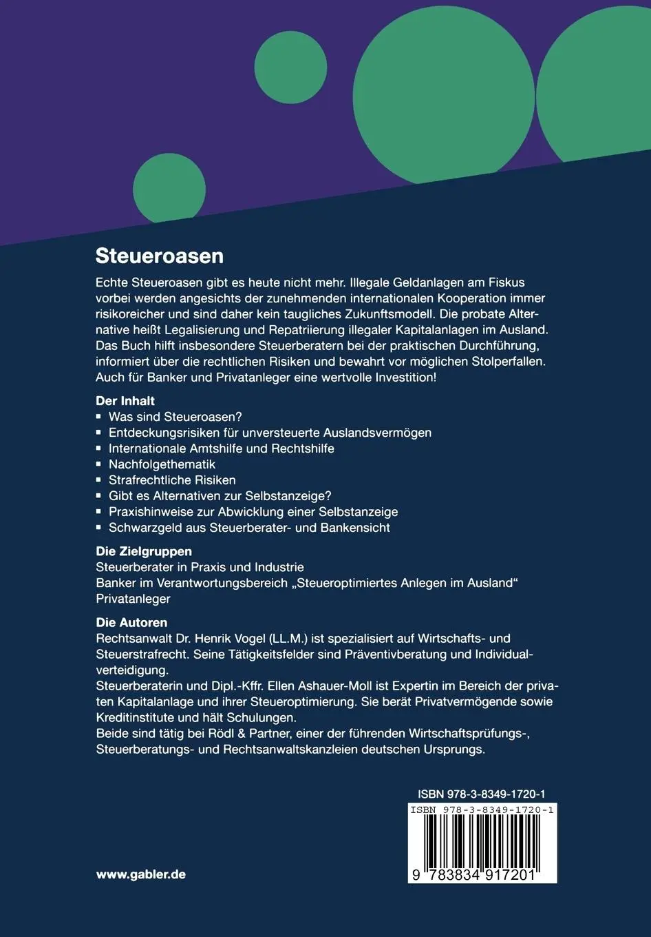 Rückseite: 9783834917201 | Steueroasen | Lohnende Wege in die Steuerehrlichkeit | Taschenbuch