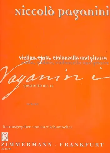 Cover: 9790010357201 | Quartetto No. 12 a-Moll | Urtext | Nicolò Paganini | EAN 9790010357201