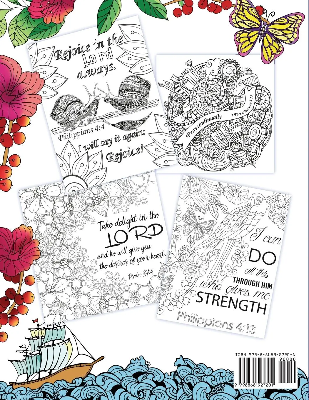 Rückseite: 9798868927201 | Trust in God Inspirational Quotes from the Bible | Hue Coloring | Buch