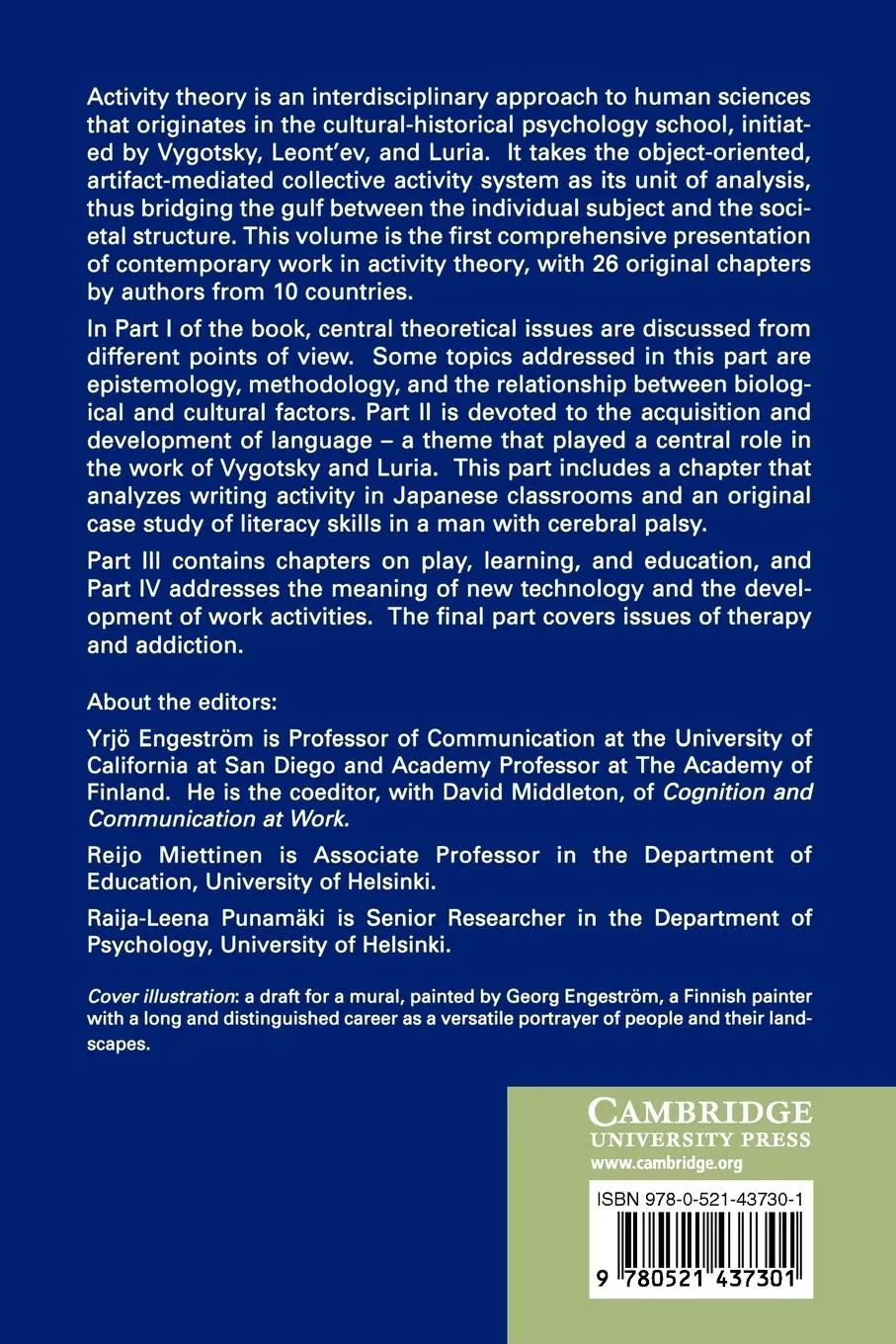 Rückseite: 9780521437301 | Perspectives on Activity Theory | Yrjo Engestrom | Taschenbuch | 2011