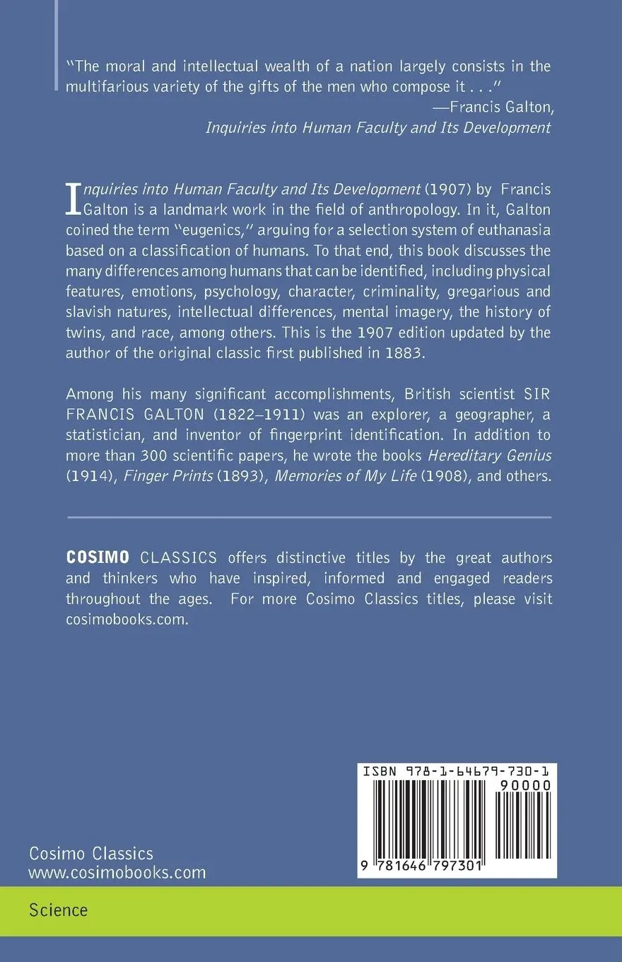 Rückseite: 9781646797301 | Inquiries into Human Faculty and its Development | Francis Galton