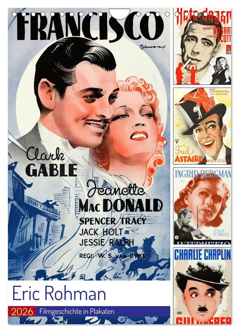 Cover: 9783457267301 | Eric Rohman - Filmgeschichte in Plakaten (Wandkalender 2026 DIN A4...