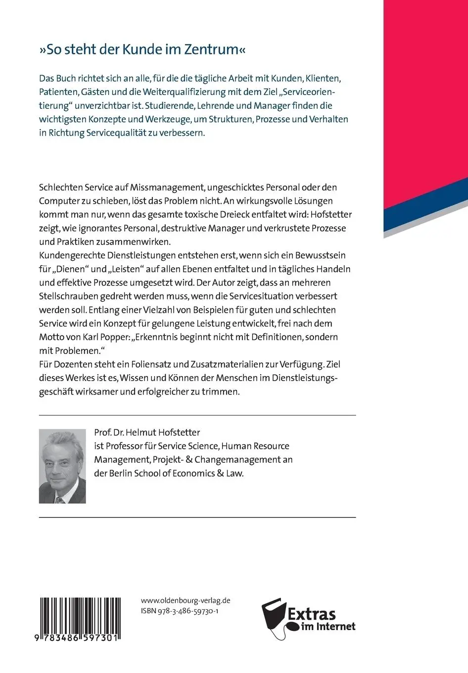 Rückseite: 9783486597301 | Dienen und leisten - Welcome to Service Science | Helmut Hofstetter