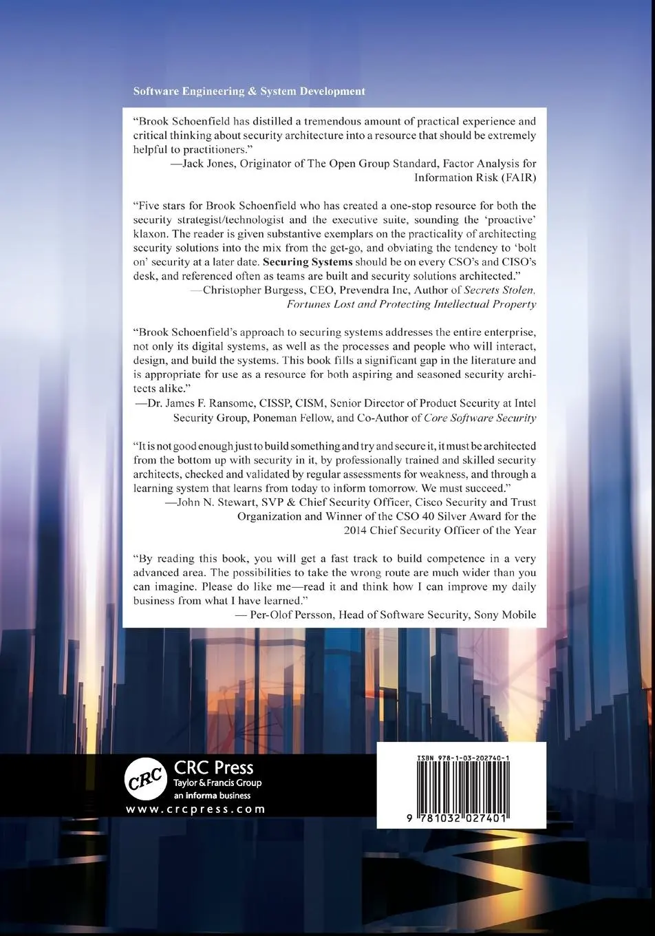 Rückseite: 9781032027401 | Securing Systems | Applied Security Architecture and Threat Models