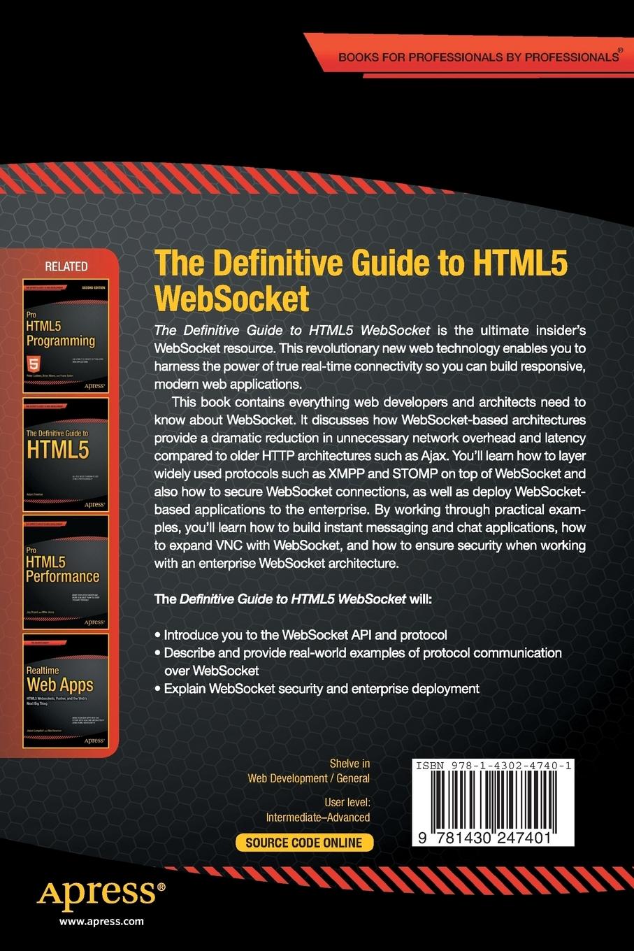 Rückseite: 9781430247401 | The Definitive Guide to HTML5 WebSocket | Vanessa Wang (u. a.) | Buch