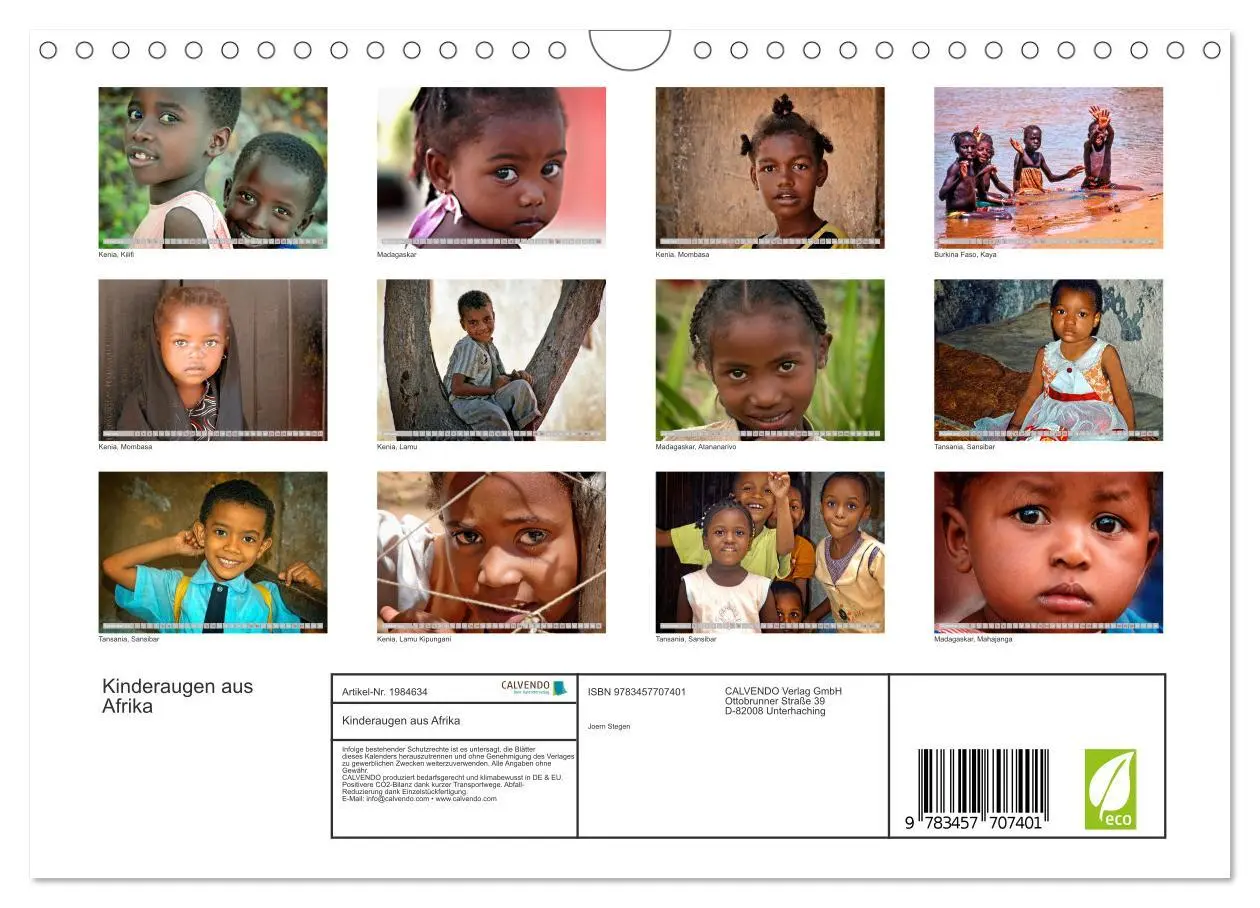 Bild: 9783457707401 | Kinderaugen aus Afrika (Wandkalender 2026 DIN A4 quer), CALVENDO...