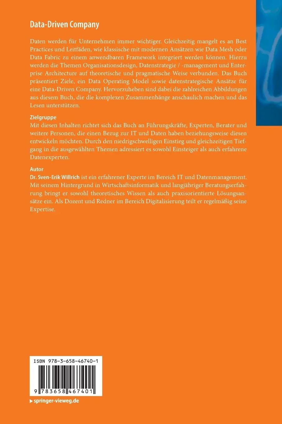 Rückseite: 9783658467401 | Data-Driven Company | Sven-Erik Willrich | Taschenbuch | xix | Deutsch