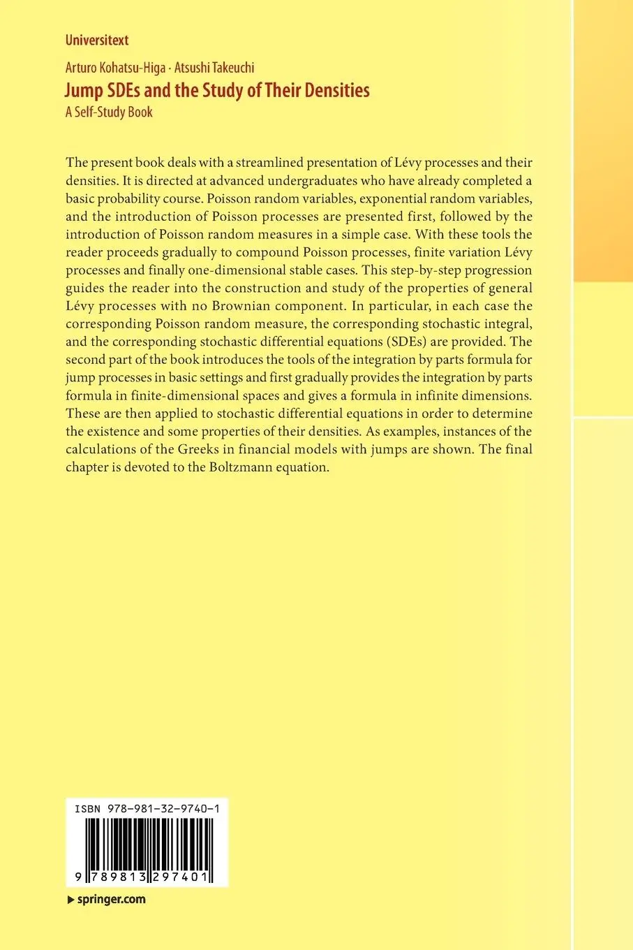 Rückseite: 9789813297401 | Jump SDEs and the Study of Their Densities | A Self-Study Book | Buch