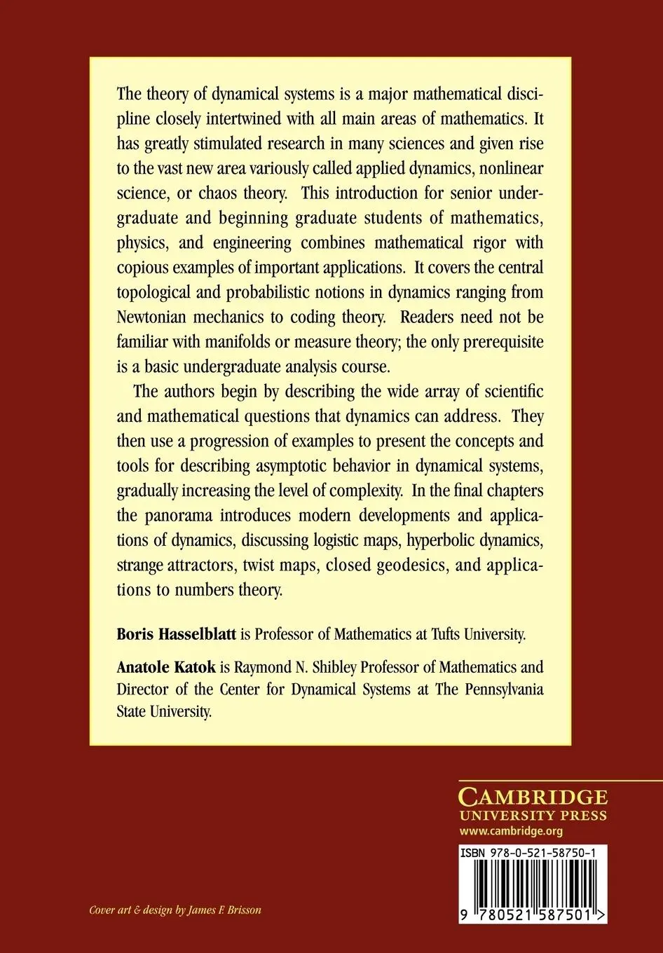 Rückseite: 9780521587501 | A First Course in Dynamics | With a Panorama of Recent Developments