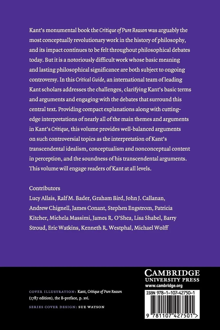 Rückseite: 9781107427501 | Kant's Critique of Pure Reason | James R. O'Shea | Taschenbuch | 2018