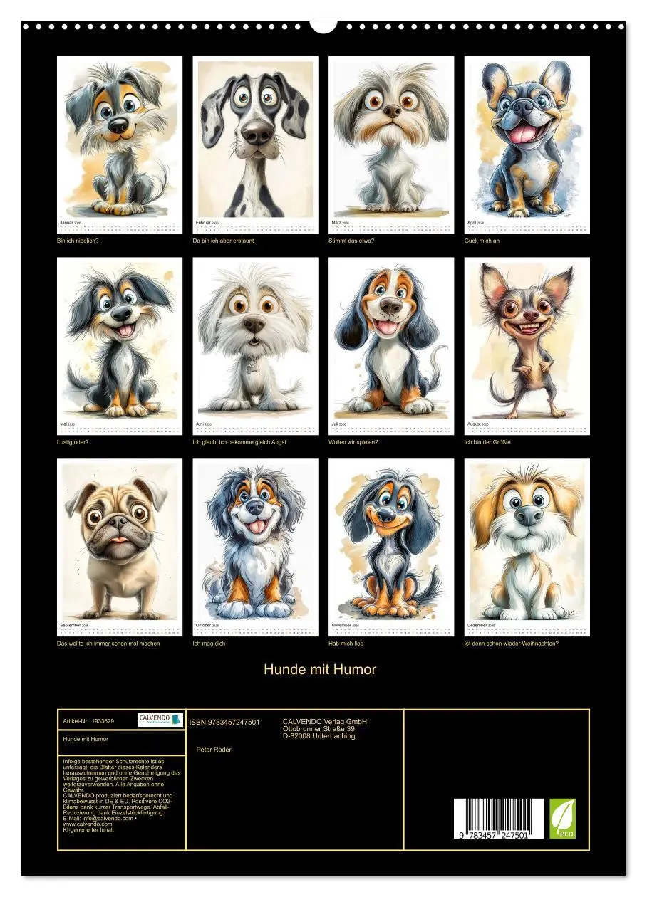 Bild: 9783457247501 | Hunde mit Humor (hochwertiger Premium Wandkalender 2026 DIN A2...