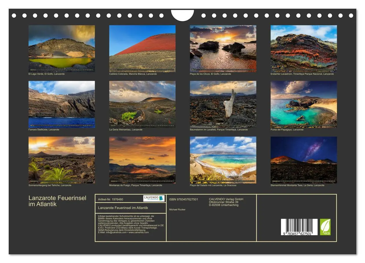 Bild: 9783457627501 | Lanzarote Feuerinsel im Atlantik (Wandkalender 2026 DIN A4 quer),...