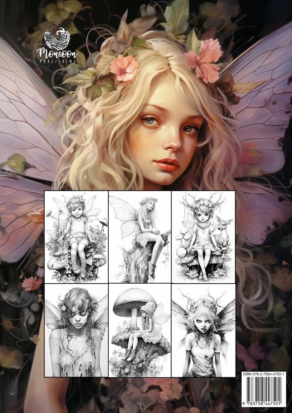Rückseite: 9783758447501 | Fairies Coloring Book for Adults Vol. 2 | Monsoon Publishing | Buch