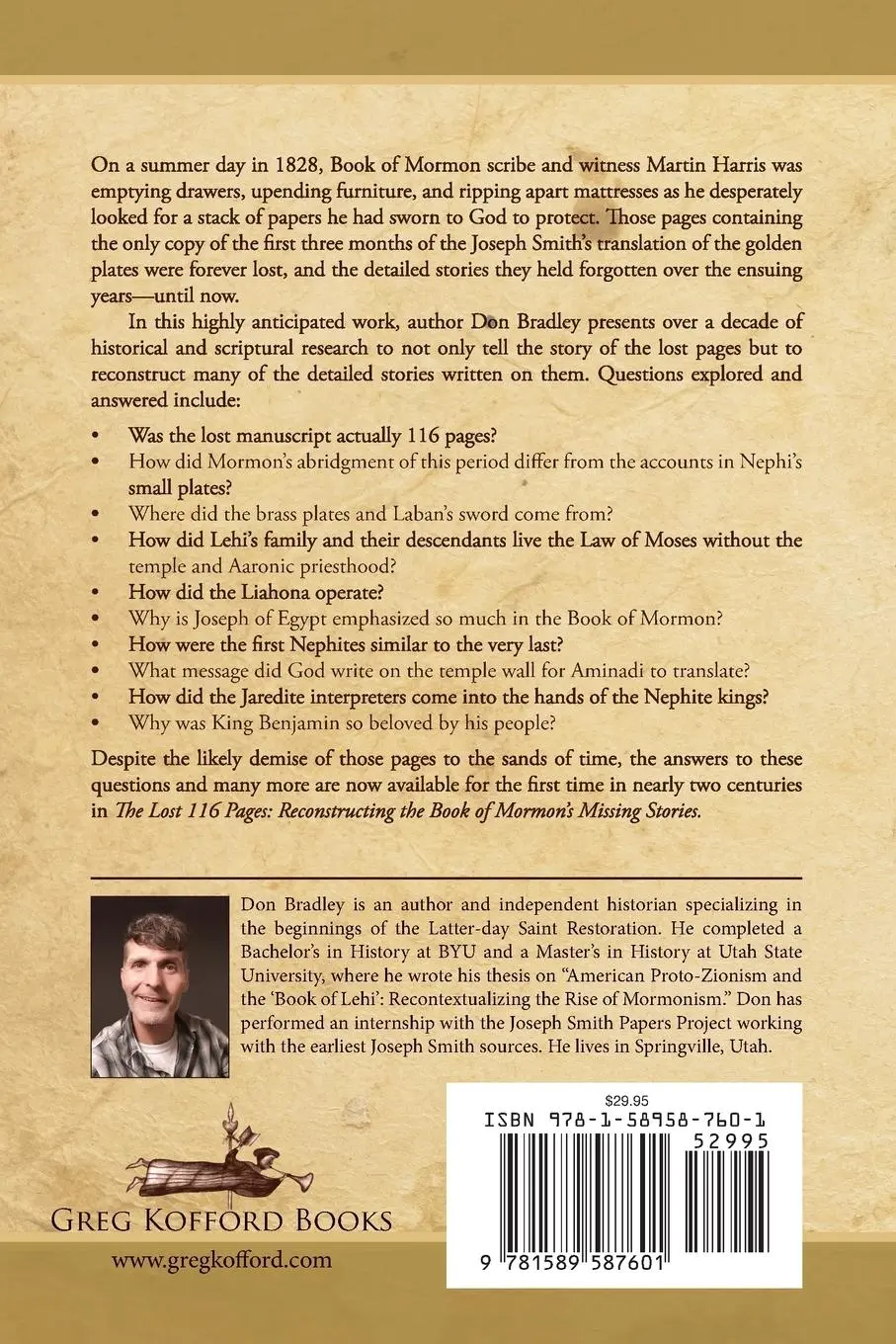 Rückseite: 9781589587601 | The Lost 116 Pages | Don Bradley | Taschenbuch | Englisch | 2019