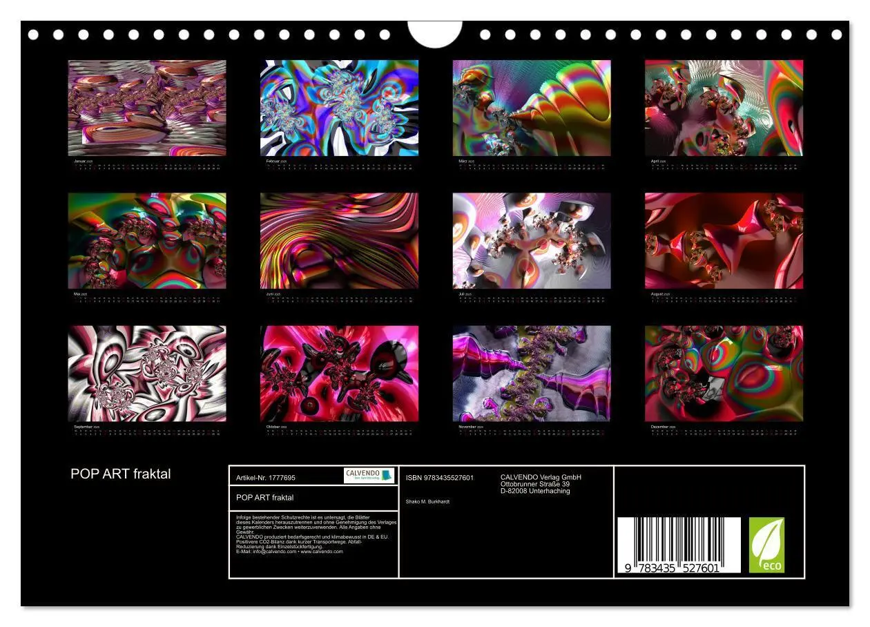 Bild: 9783435527601 | POP ART fraktal (Wandkalender 2025 DIN A4 quer), CALVENDO...