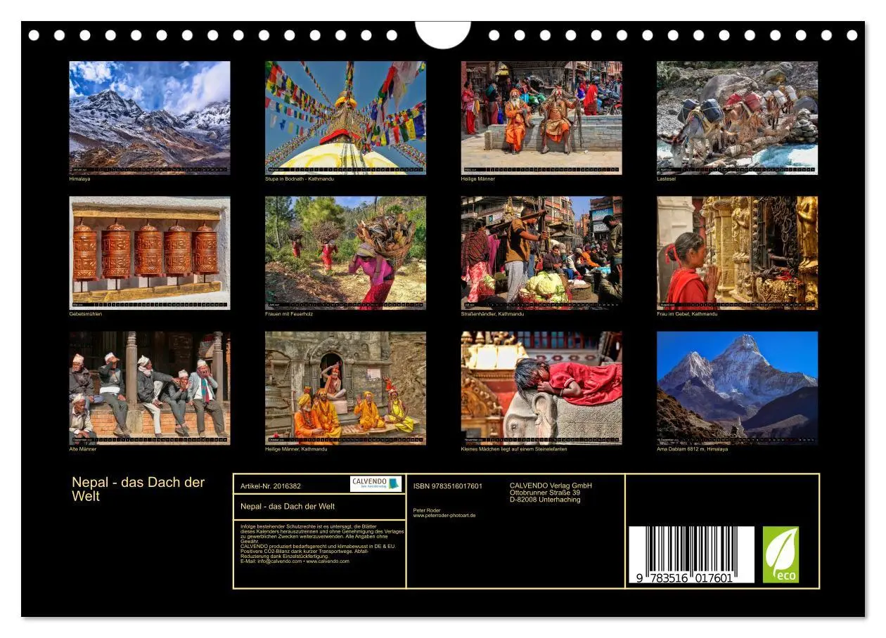 Bild: 9783516017601 | Nepal - das Dach der Welt (Wandkalender 2026 DIN A4 quer), CALVENDO...