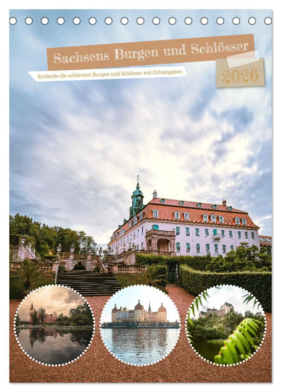 Cover: 9783516327601 | Sachsens Burgen und Schlösser mit Ortsangaben (Tischkalender 2026...