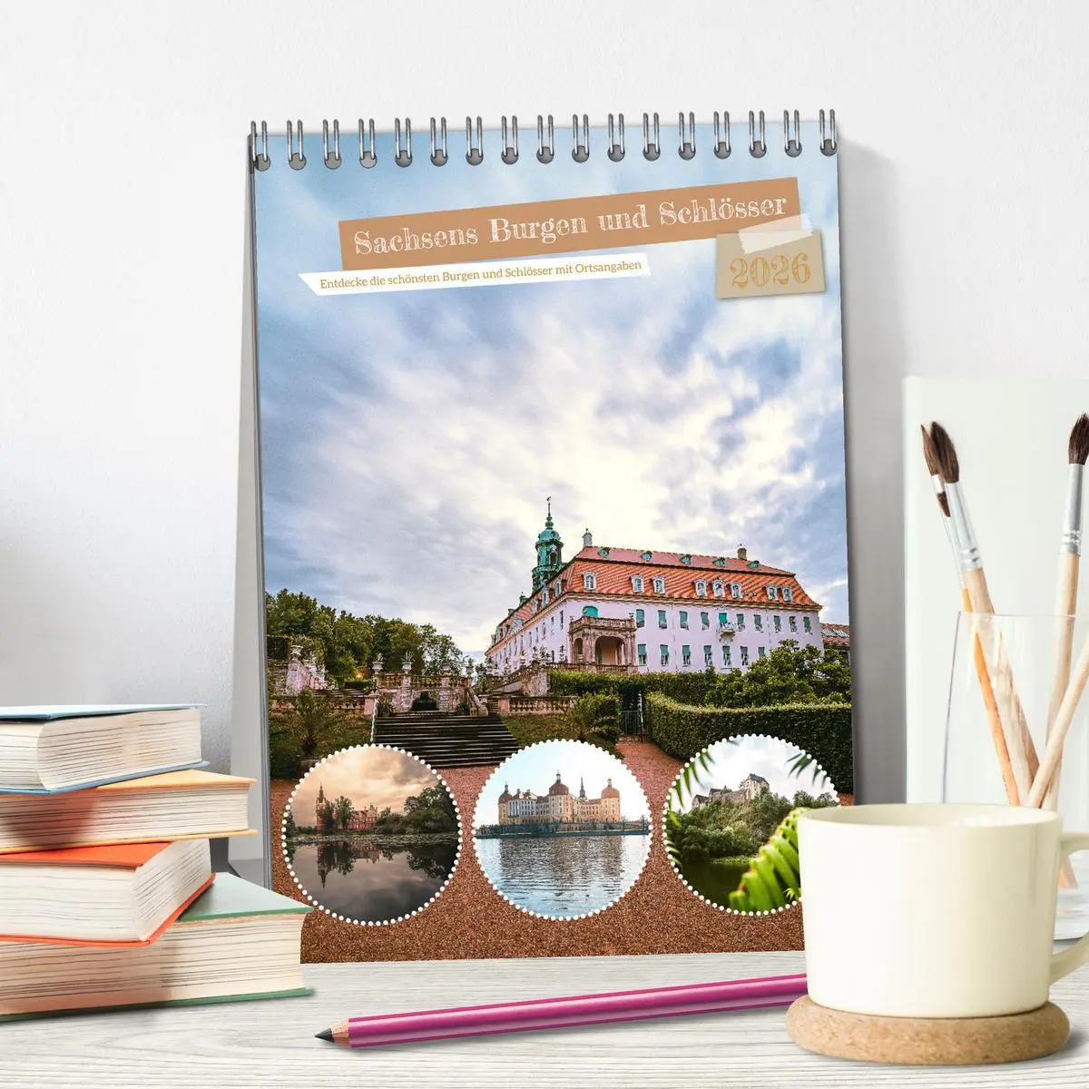 Bild: 9783516327601 | Sachsens Burgen und Schlösser mit Ortsangaben (Tischkalender 2026...