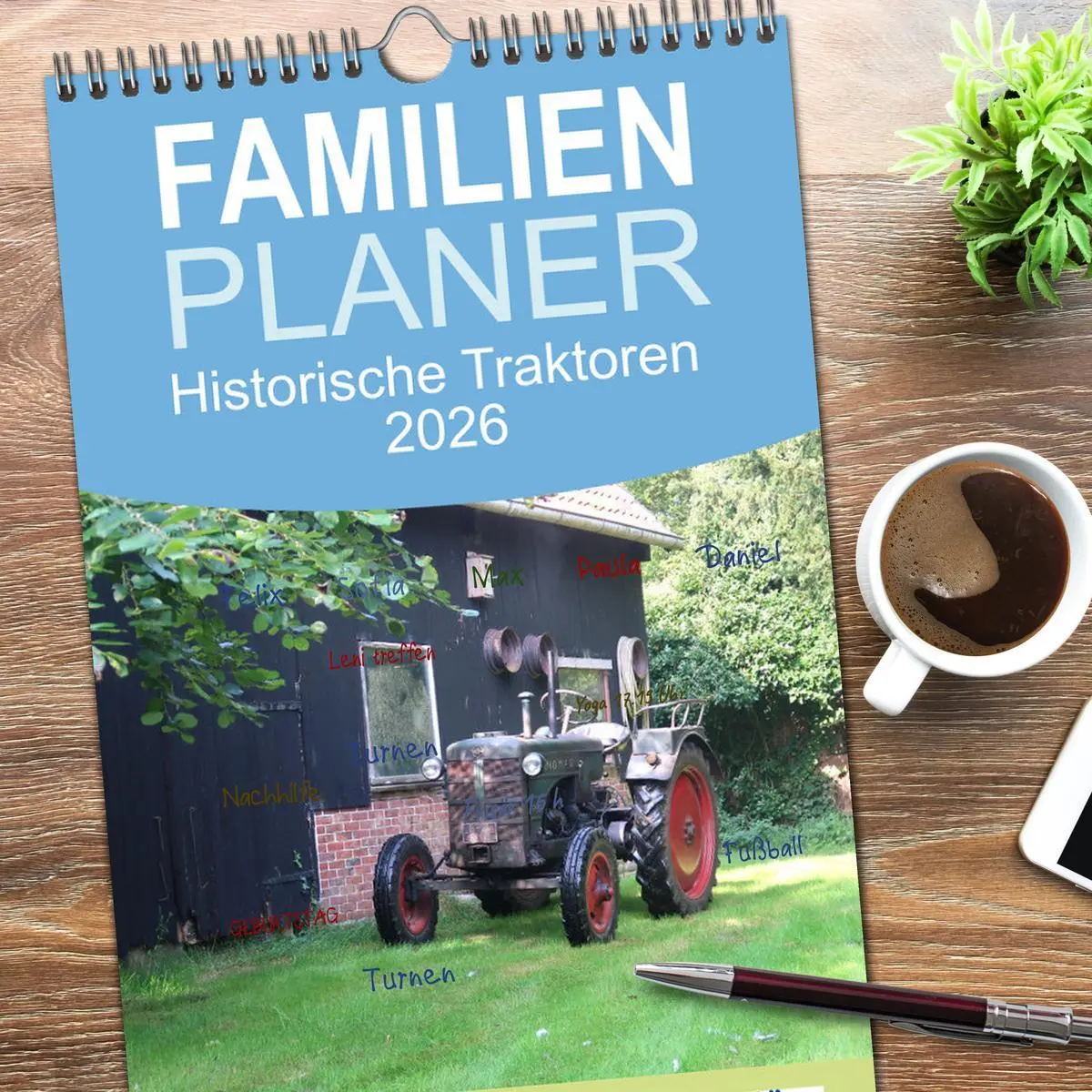Bild: 9783516497601 | Familienplaner 2026 - Historische Traktoren 2026 mit 5 Spalten...