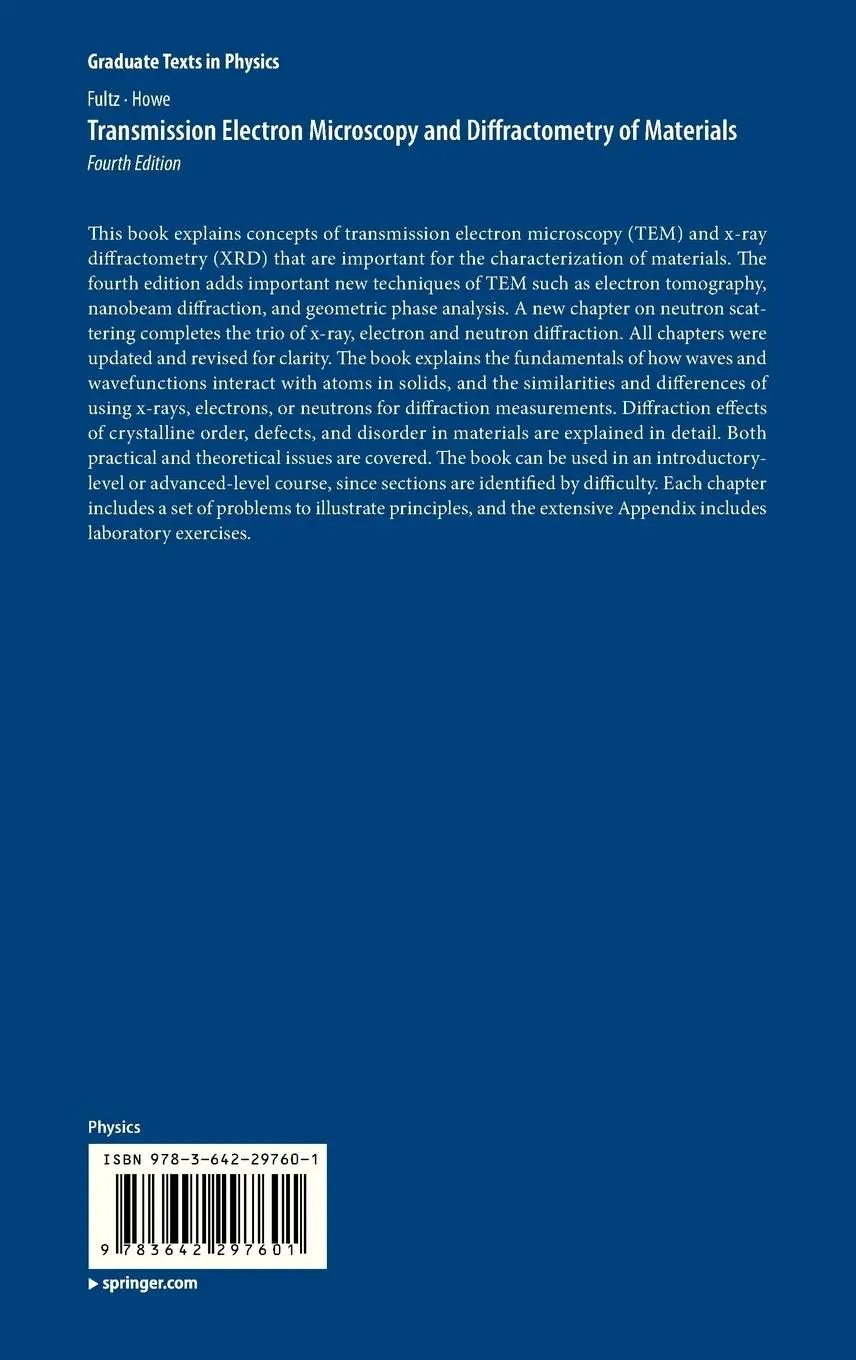 Rückseite: 9783642297601 | Transmission Electron Microscopy and Diffractometry of Materials | xx