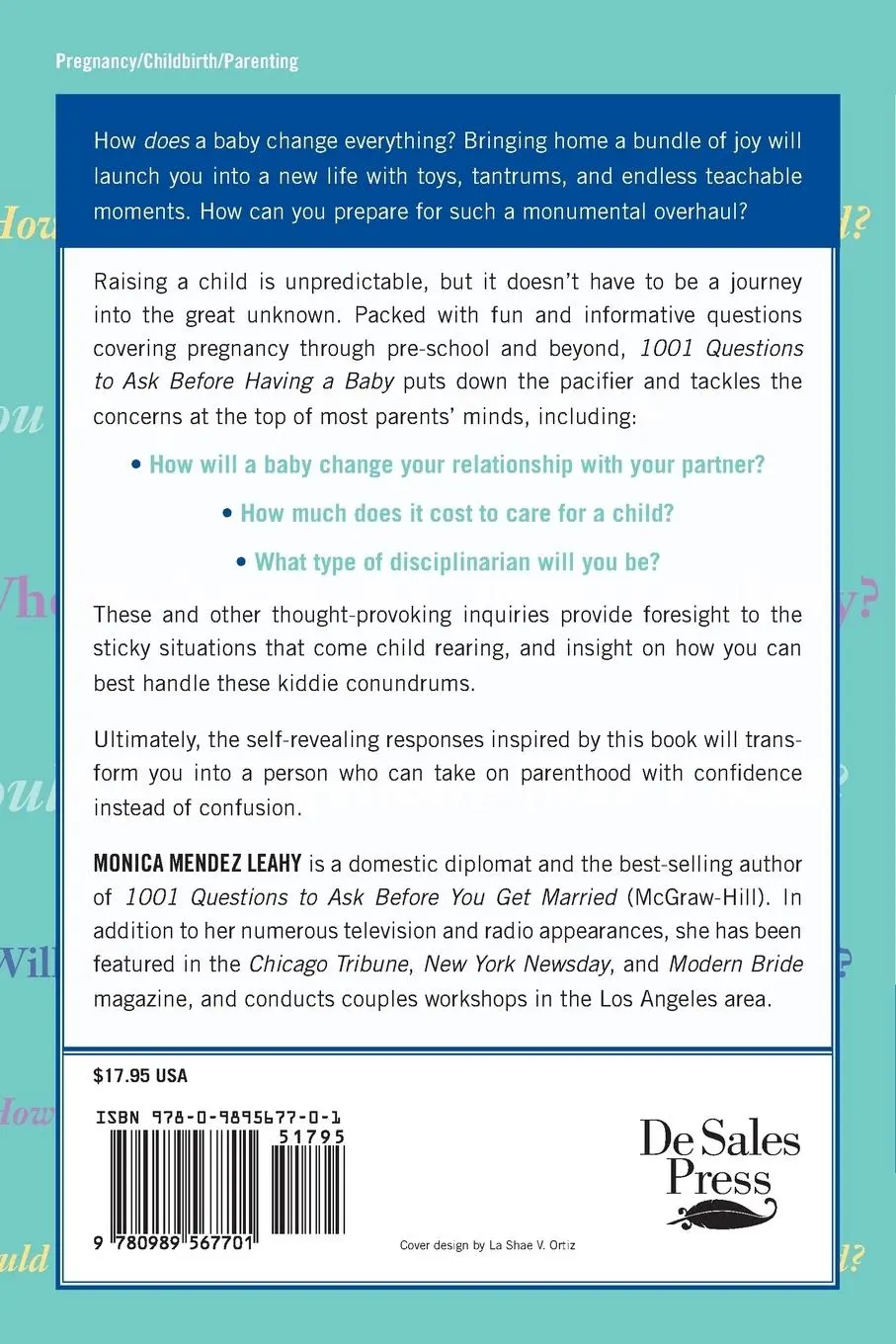 Rückseite: 9780989567701 | 1001 Questions to Ask Before Having a Baby | Monica Mendez Leahy