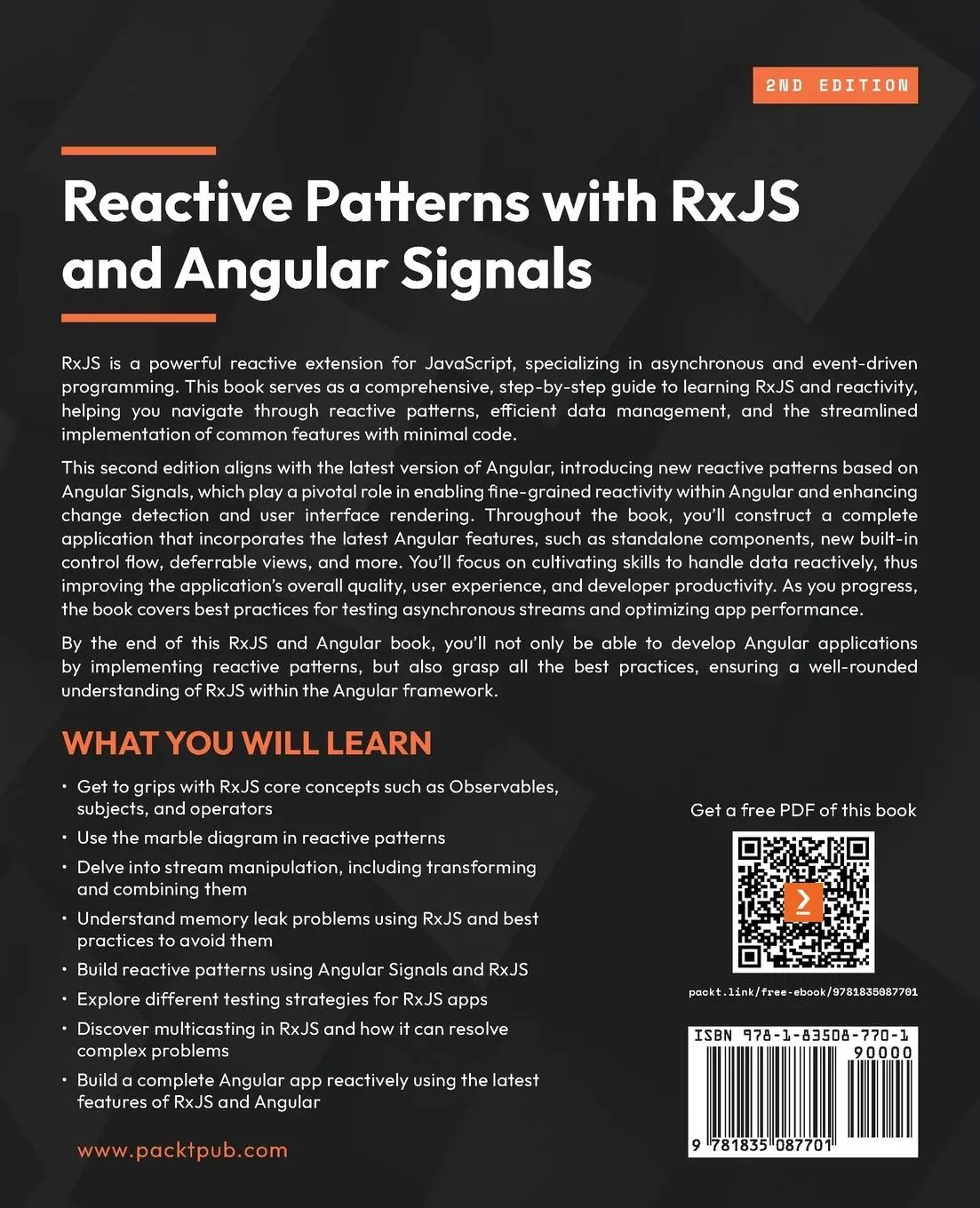 Rückseite: 9781835087701 | Reactive Patterns with RxJS and Angular Signals - Second Edition