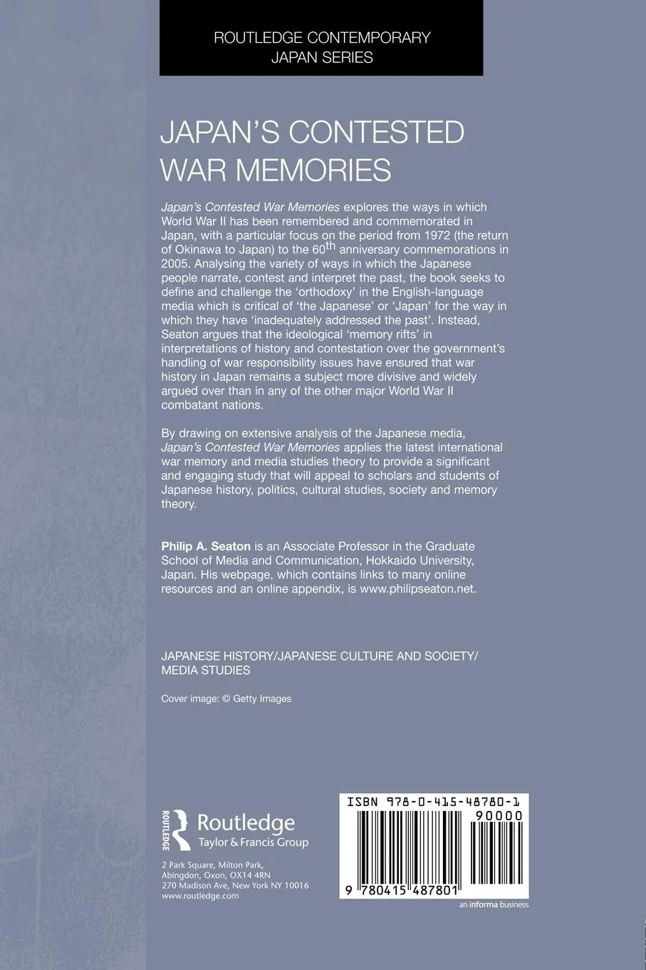 Rückseite: 9780415487801 | Japan's Contested War Memories | Philip A. Seaton | Taschenbuch | 2010