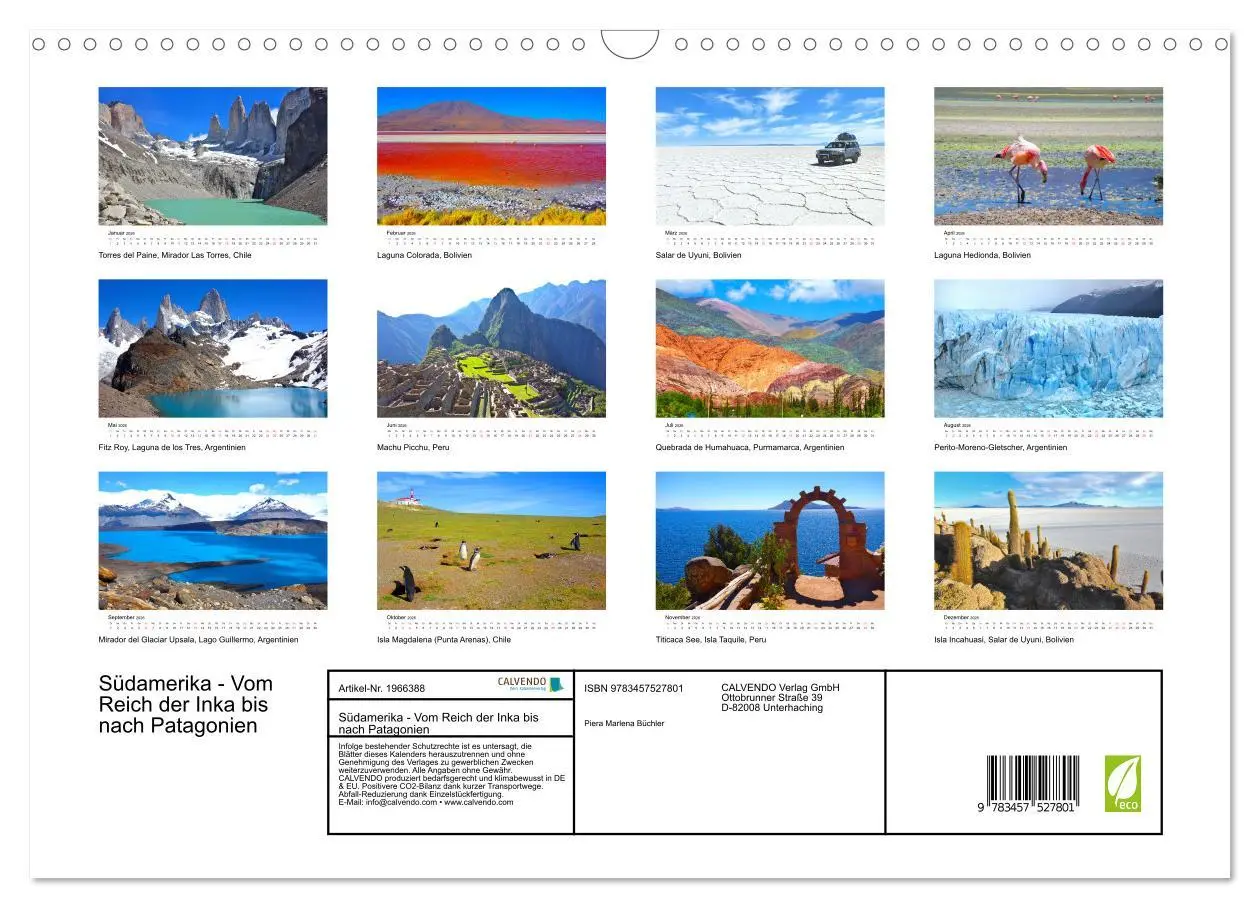 Bild: 9783457527801 | Südamerika - Vom Reich der Inka bis nach Patagonien (Wandkalender...