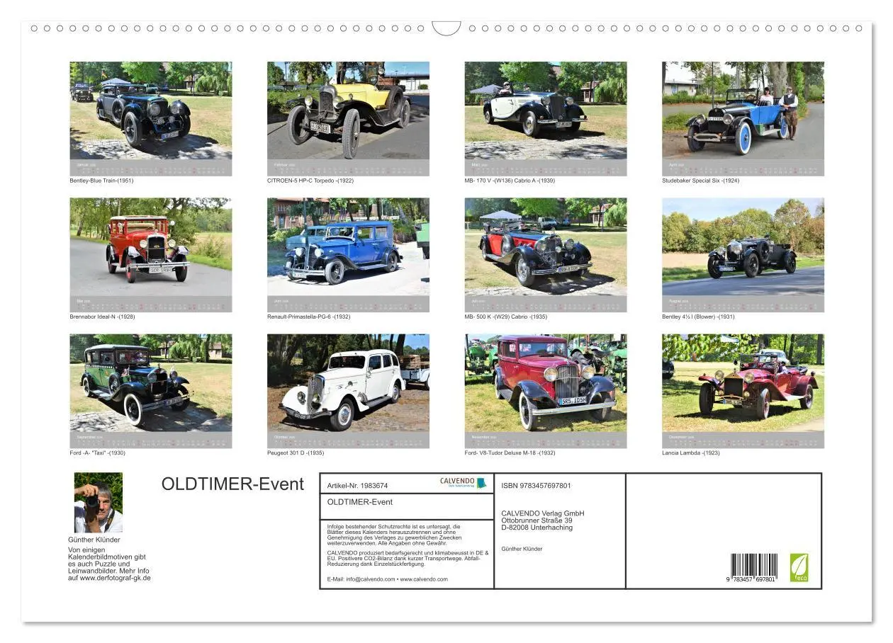 Bild: 9783457697801 | OLDTIMER-Event (Wandkalender 2026 DIN A2 quer), CALVENDO...