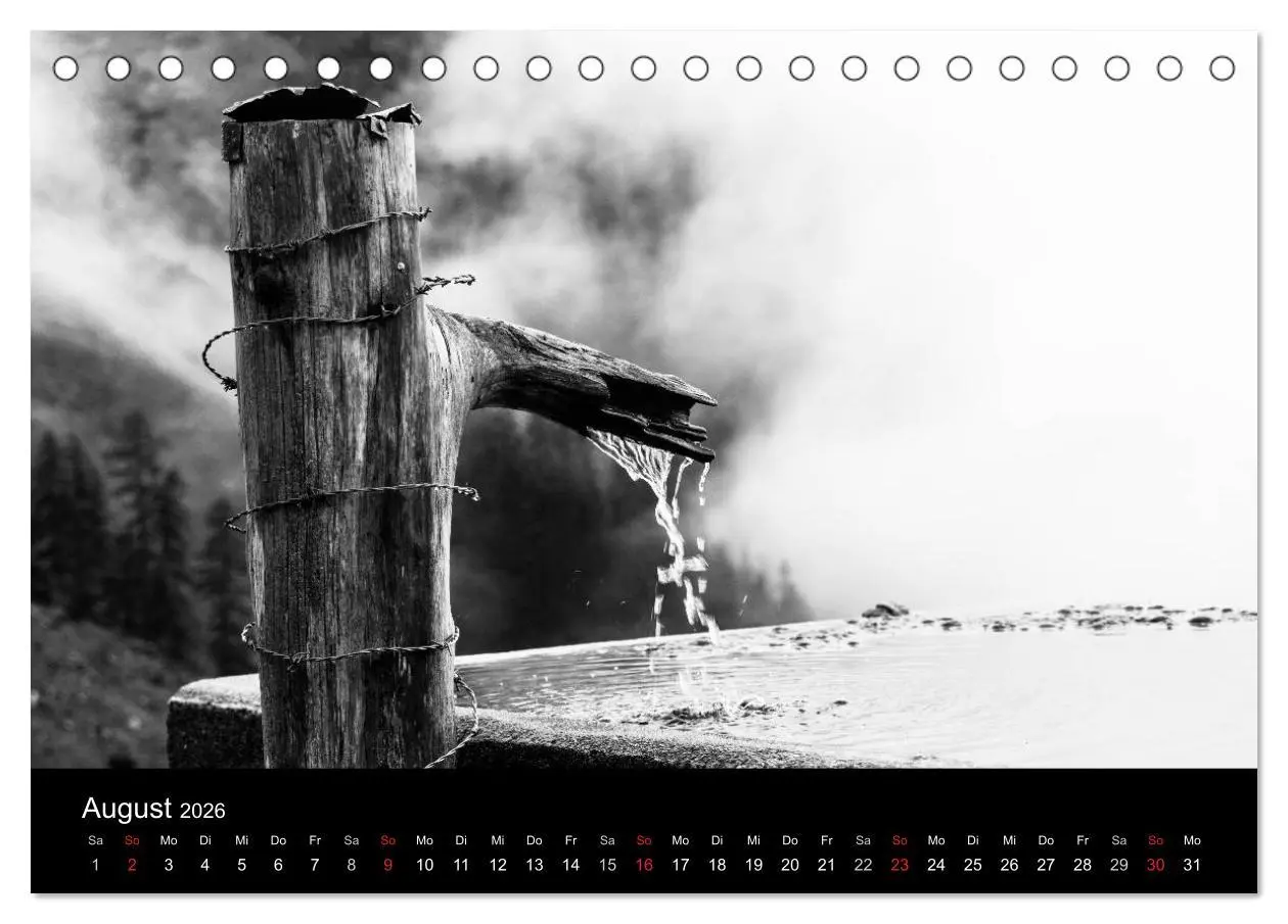 Bild: 9783516097801 | BERGE IN SCHWARZ WEISS (Tischkalender 2026 DIN A5 quer), CALVENDO...