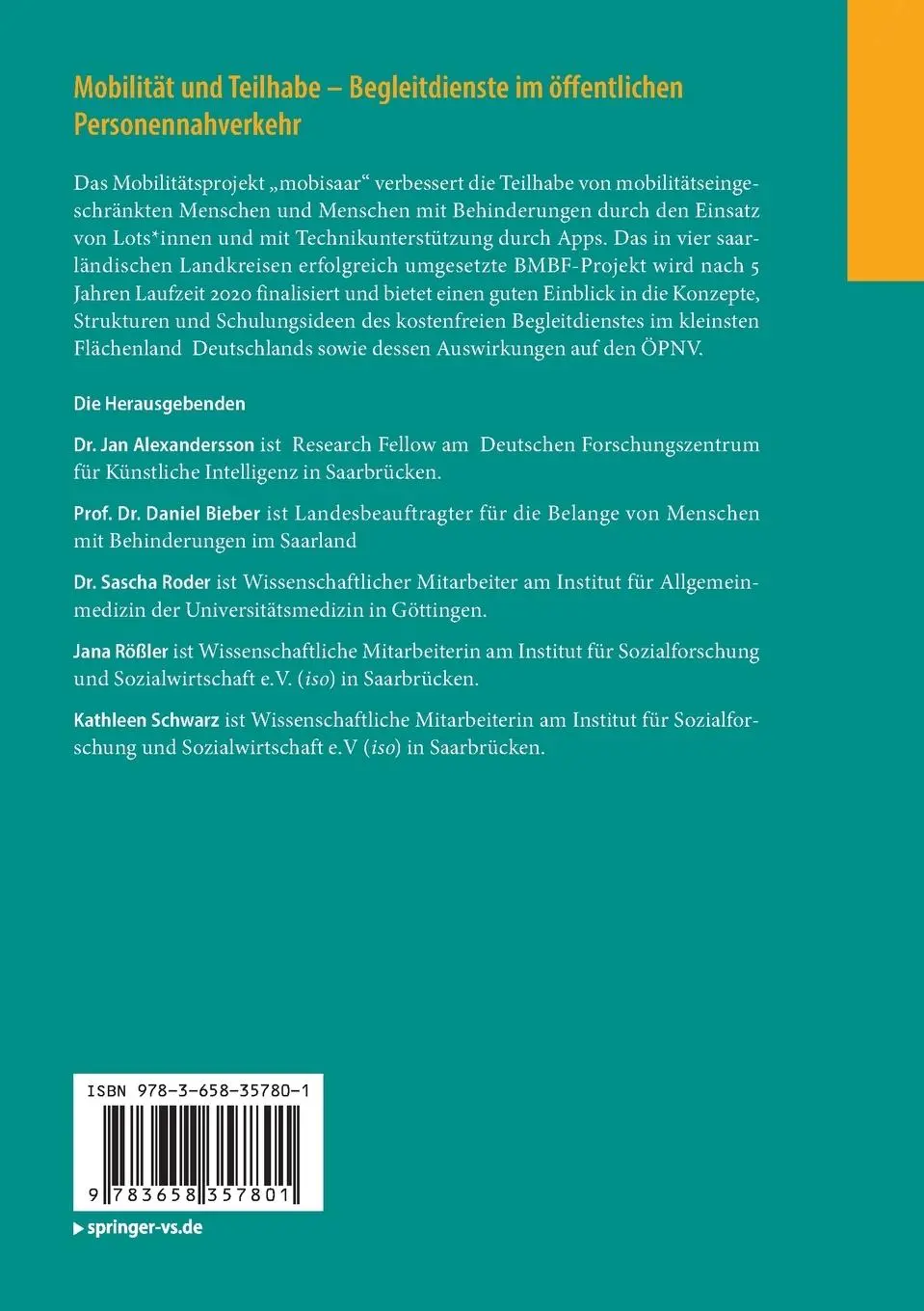 Rückseite: 9783658357801 | Mobilität und Teilhabe - Begleitdienste im öffentlichen...