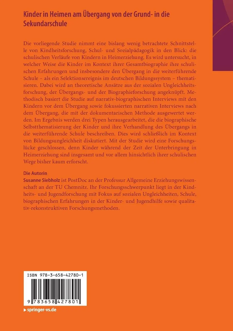 Rückseite: 9783658427801 | Kinder in Heimen am Übergang von der Grund- in die Sekundarschule | xi