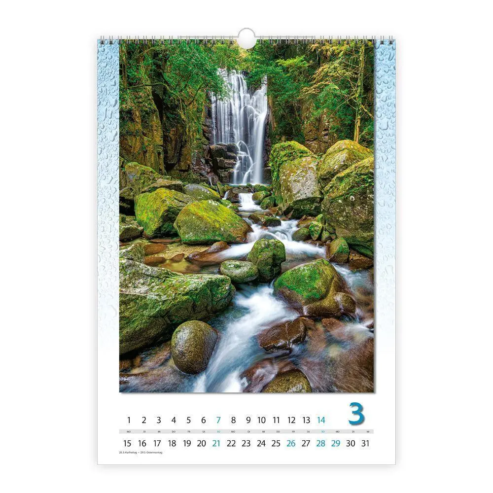 Bild: 9783988027801 | TRÖTSCH - Wandkalender Wasserfälle 2027 | Wandkalender | KG | Kalender