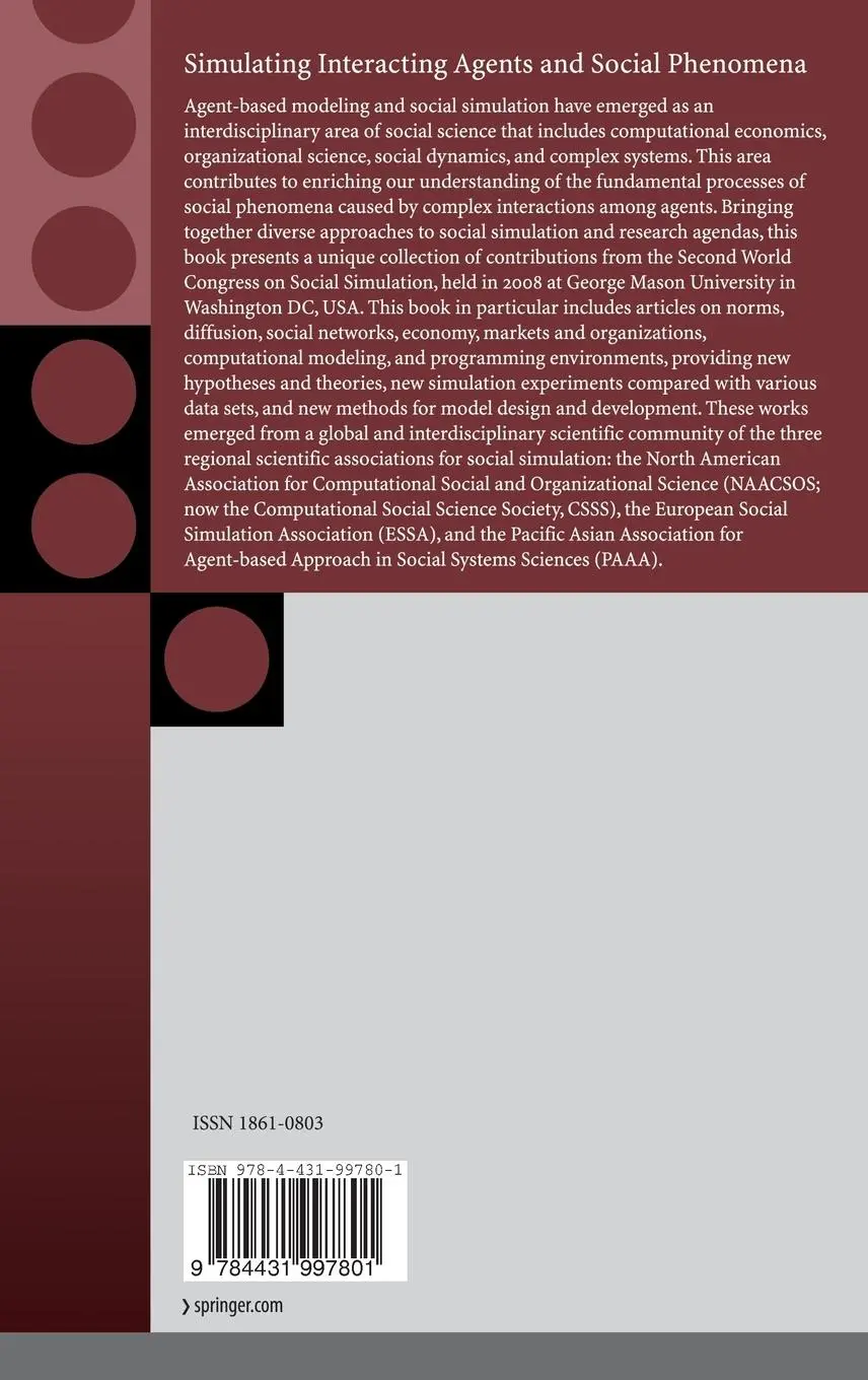 Rückseite: 9784431997801 | Simulating Interacting Agents and Social Phenomena | Takadama (u. a.)