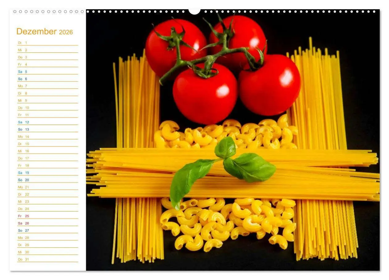 Bild: 9783457997901 | Pasta (Wandkalender 2026 DIN A2 quer), CALVENDO Monatskalender | Jäger