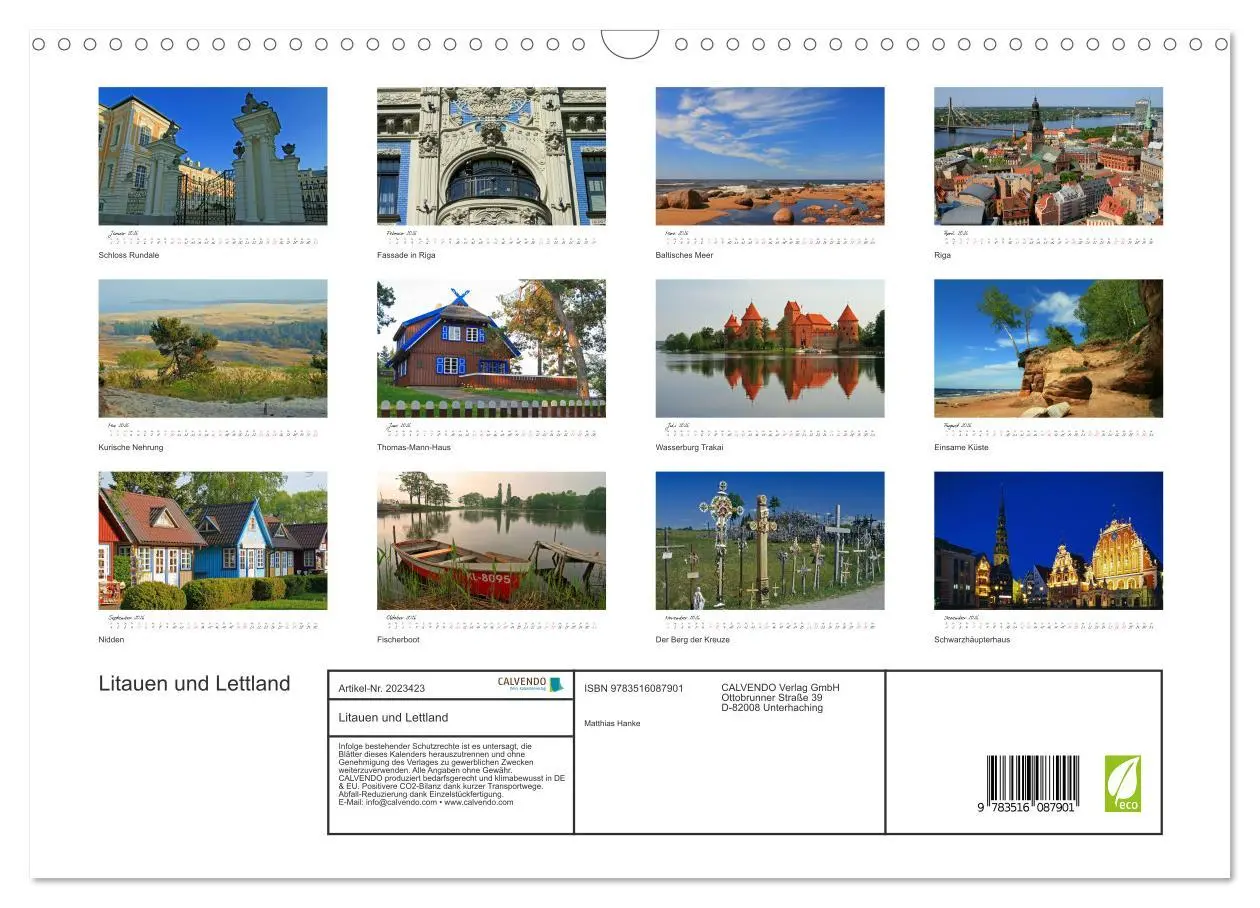 Bild: 9783516087901 | Litauen und Lettland (Wandkalender 2026 DIN A3 quer), CALVENDO...