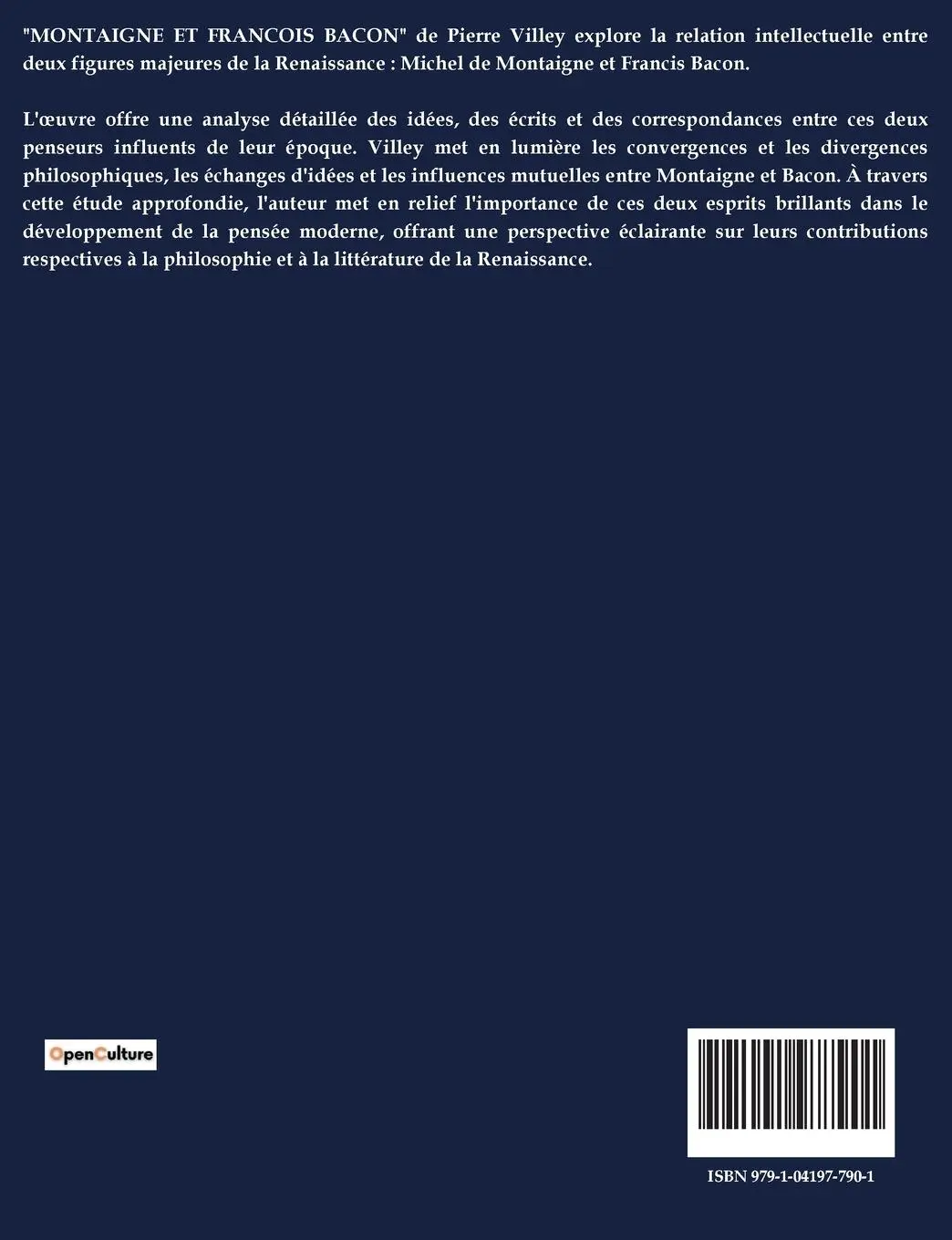 Rückseite: 9791041977901 | MONTAIGNE ET FRANCOIS BACON | Pierre Villey | Taschenbuch | Paperback