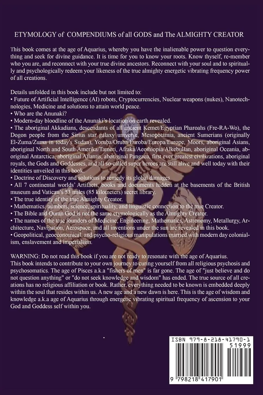 Rückseite: 9798218417901 | ETYMOLOGY of COMPENDIUMS of all GODS and The ALMIGHTY CREATOR | Buch
